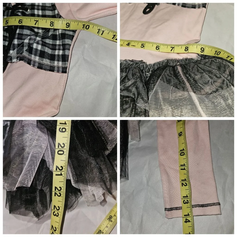 Girls Ooh! La, La! Couture Dress Size 4 Pink Black Plaid